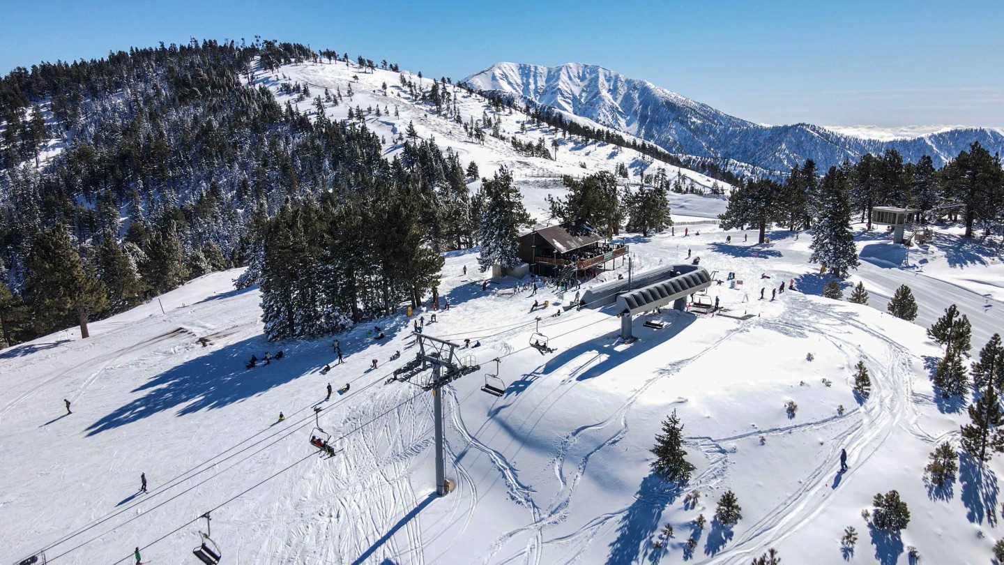Arial shot of ski lift
