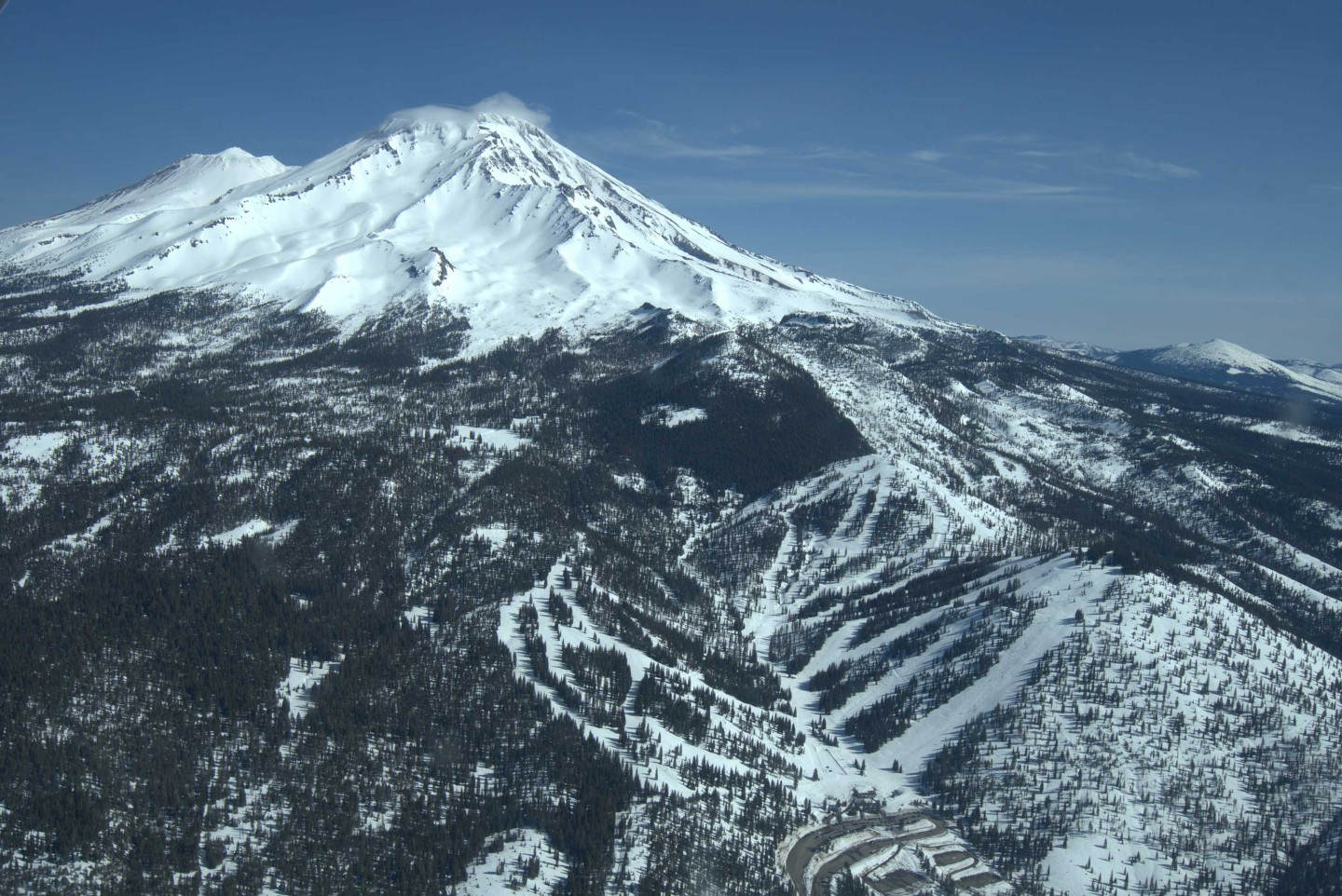 Ariel shot of Mt. Shasta